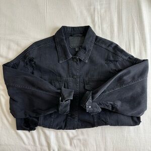 Distressed Oversized Denim Jacket